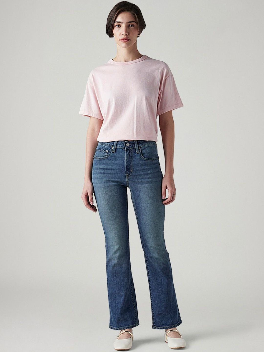 Classic Bootcut High-Rise Light Fade Stretchable Jeans