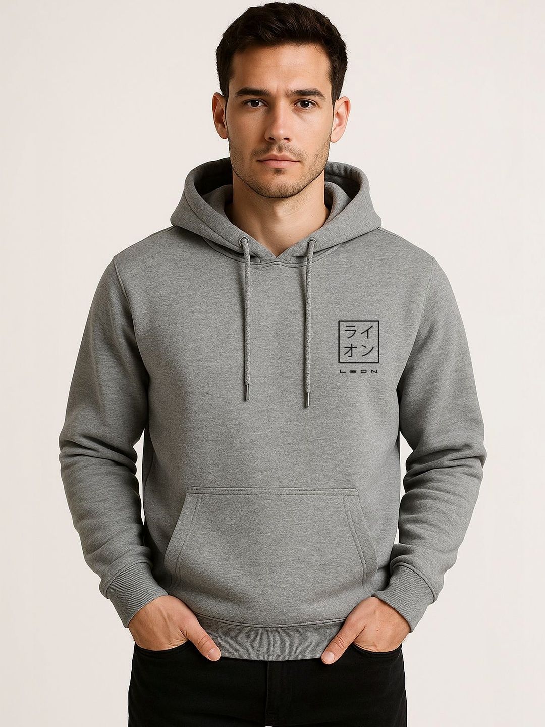 LEON Men Printed Hooded Sweatshirt
