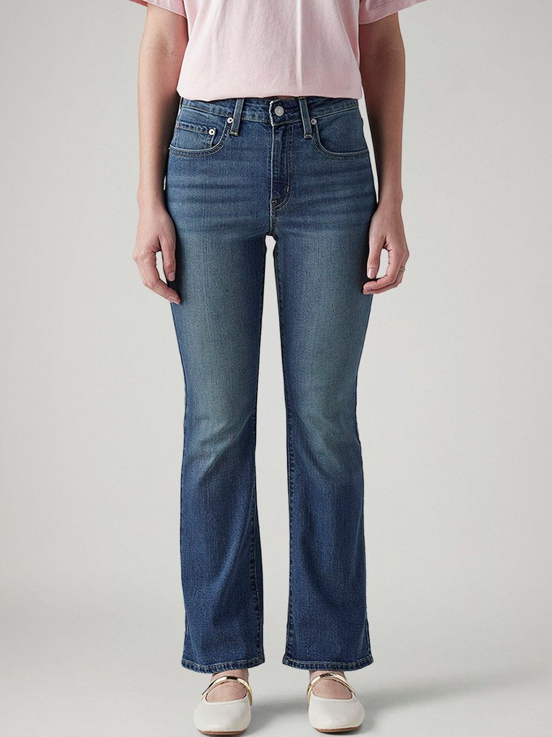 Classic Bootcut High-Rise Light Fade Stretchable Jeans