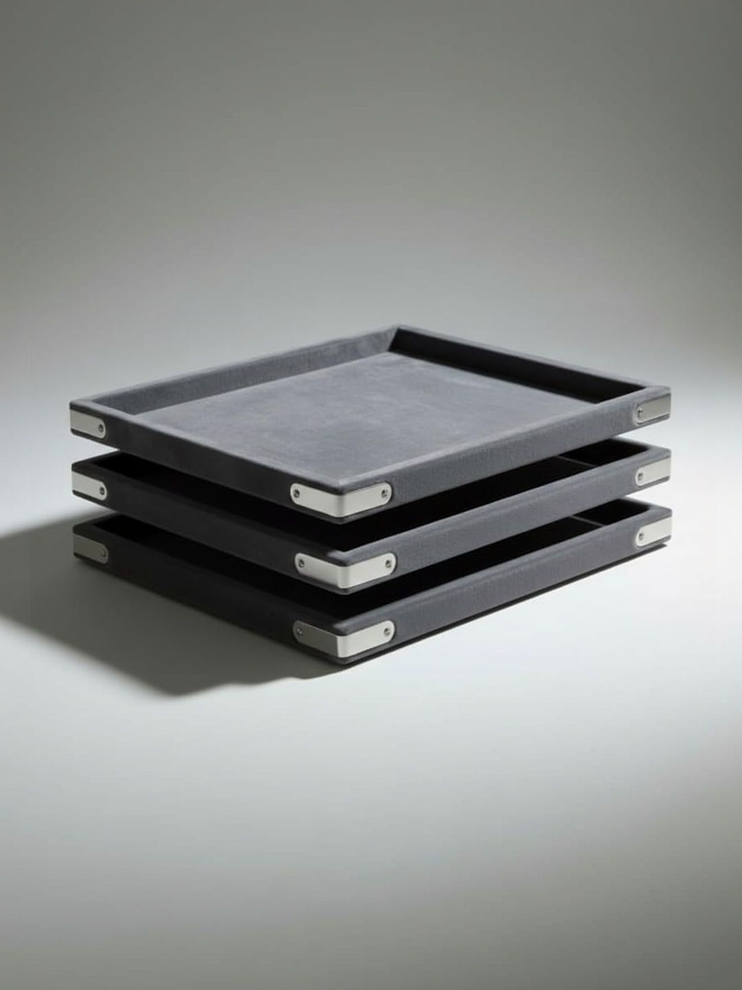 SENTONI Grey Set of 3 Regular Organisers