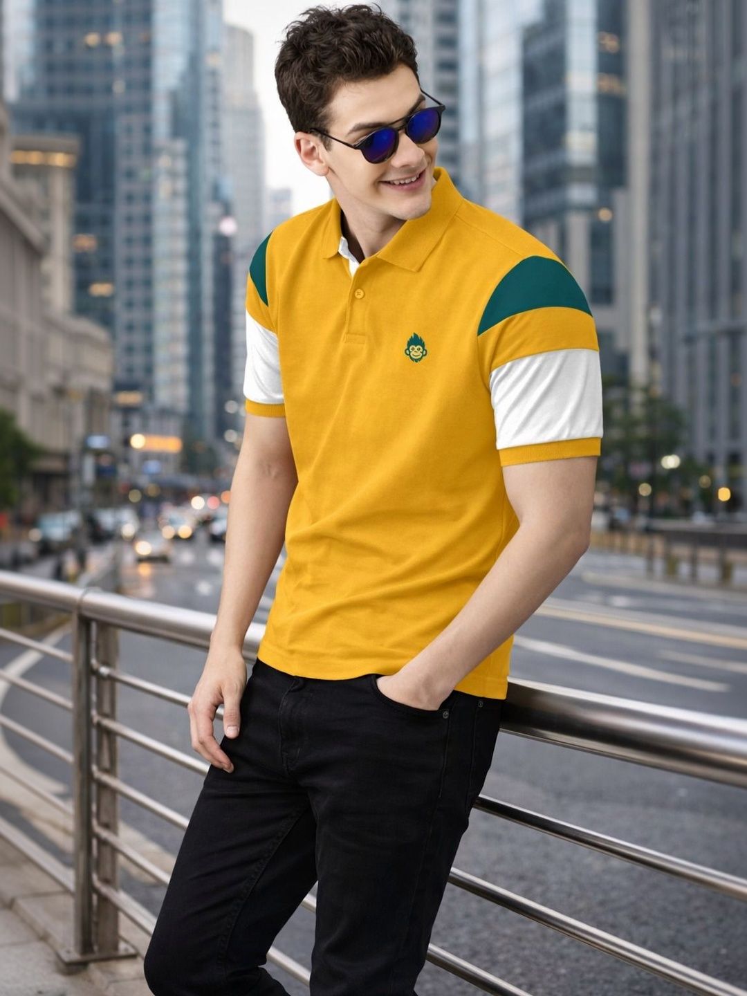 BHABHADBHUT Men Polo Collar T-shirt