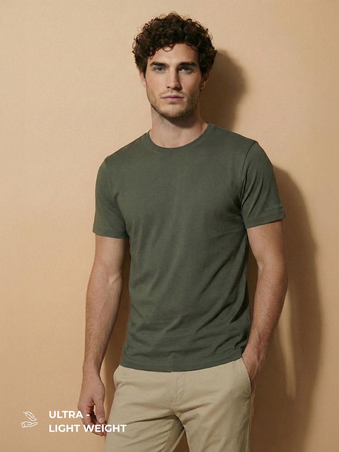 Van Heusen IQ Men Premium Cotton Wrinkle Resistant Air Series T-shirt