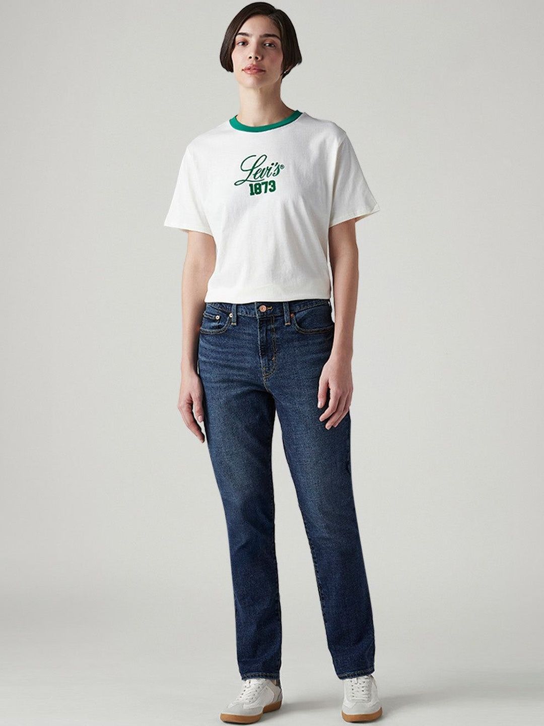 Classic Slim Fit Mid-Rise Light Fade Stretchable Jeans