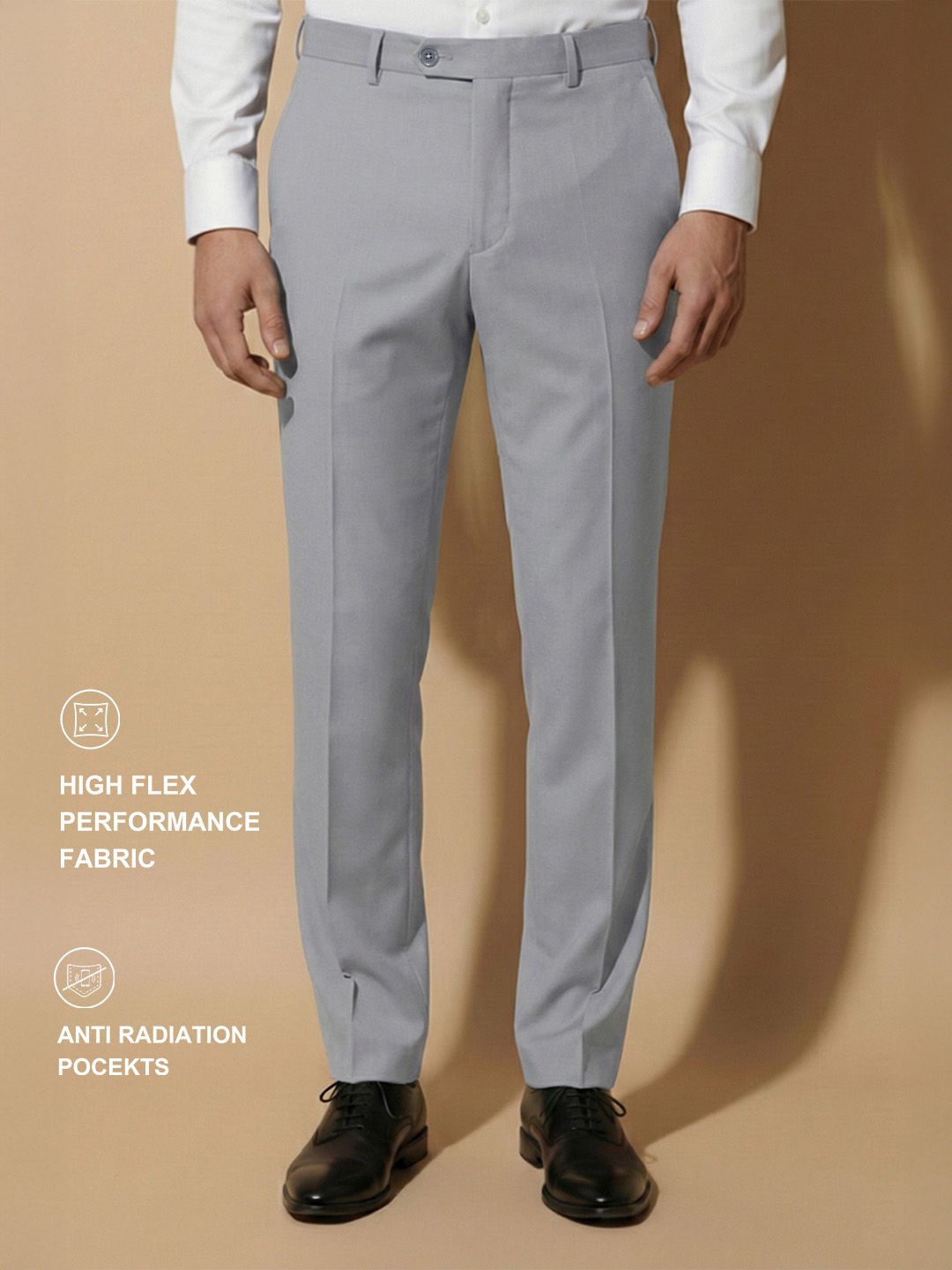 Van Heusen IQ Men High Flex Wrinkle Resistant With Shirt Gripper Trousers