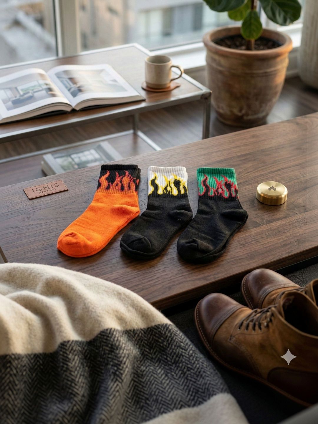 Moda Rapido Men Pack of 3 Patterned Above Ankle Socks
