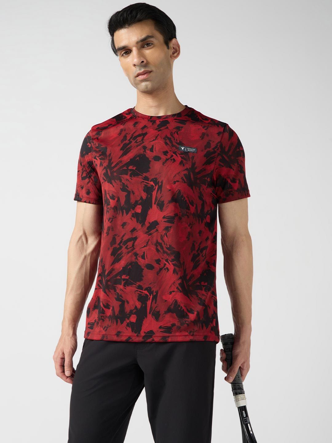 Technosport Men UPF50 Tie and Dye Dyed Round Neck Slim Fit T-shirt
