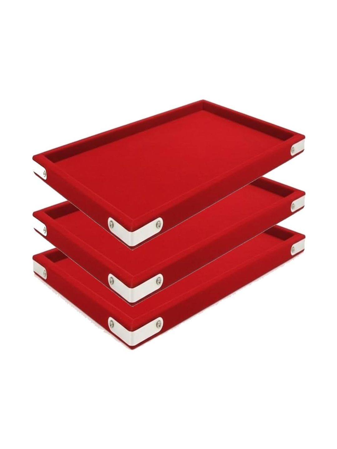 SENTONI Red Set of 3 Regular Organisers