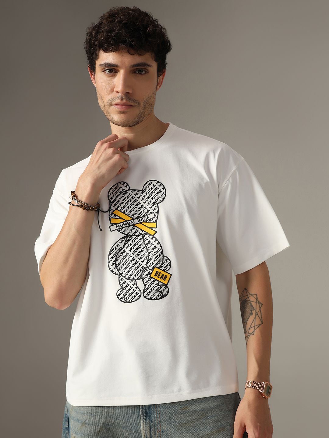 Monotone Men Printed Boxy T-shirt