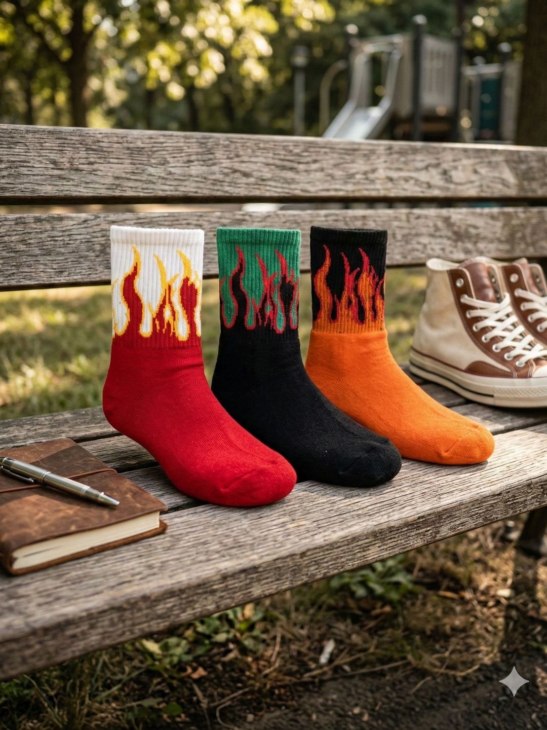 Moda Rapido Men Pack of 3 Cotton Blend Patterned Above Ankle Socks