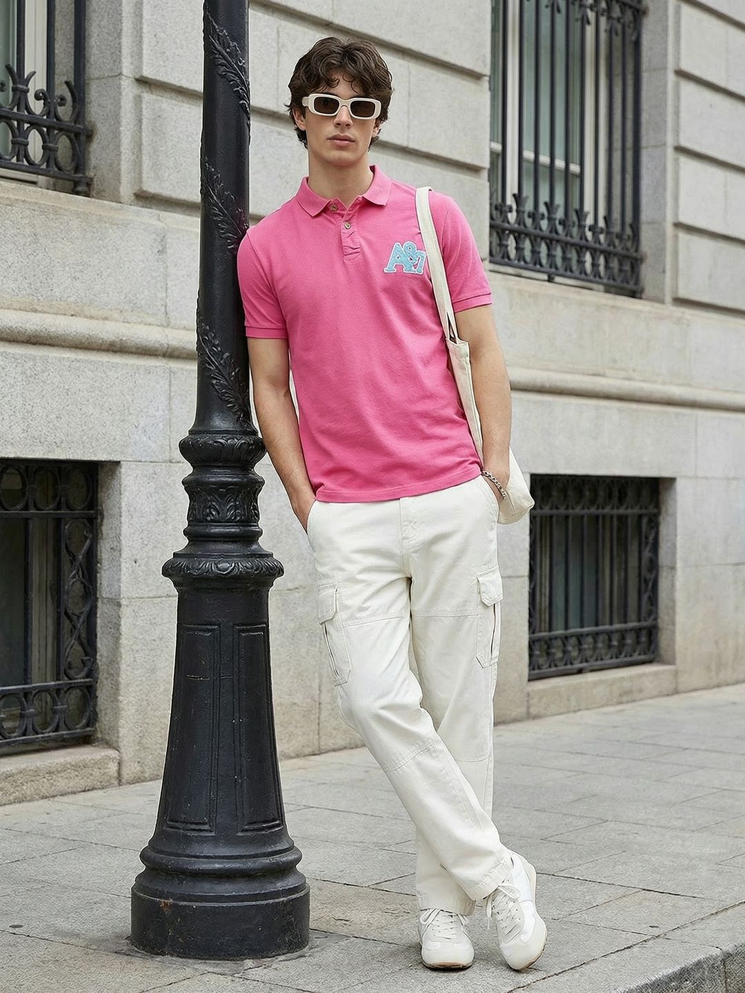 Aeropostale Brand Logo Applique Detailed Polo Collar Pure Cotton T-shirt