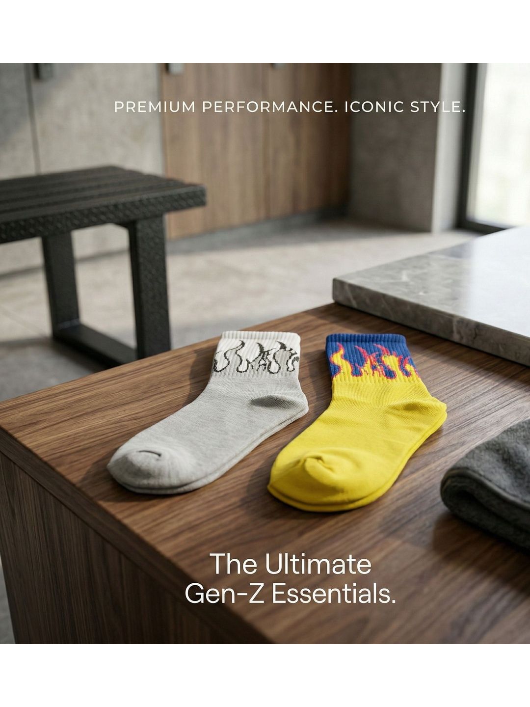 Moda Rapido Men Pack of 2 Cotton Blend Patterned Above Ankle Socks