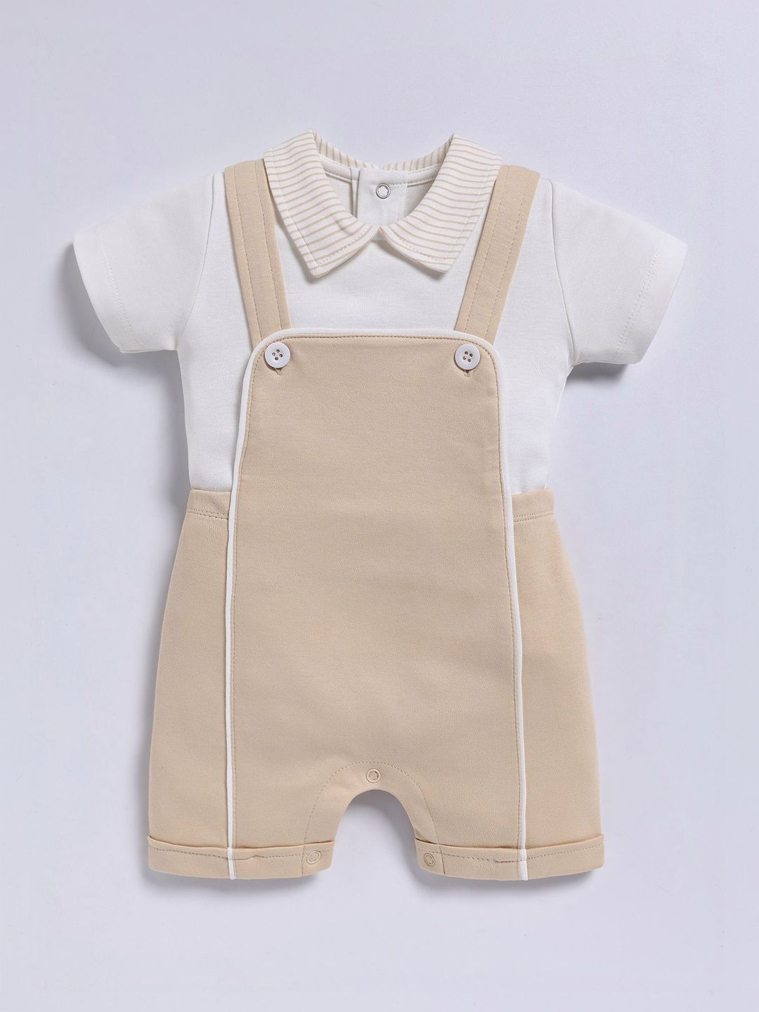 BABY GO Infant Boys Printed Cotton Short Dungaree With T-Shirt