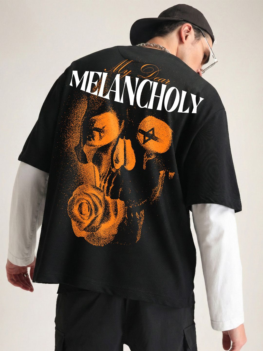 Weezy Men Cotton Round Neck Half Sleeve Graphic Printed Oversized T-shirt