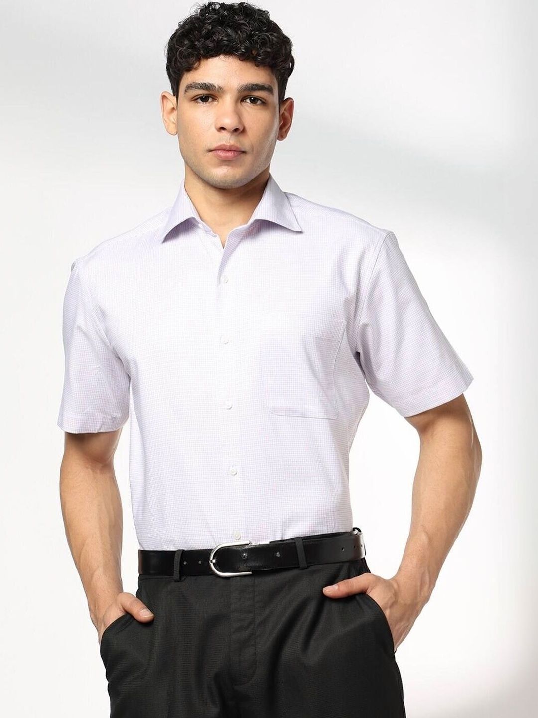 John Players John Players Men Checked Formal Shirt