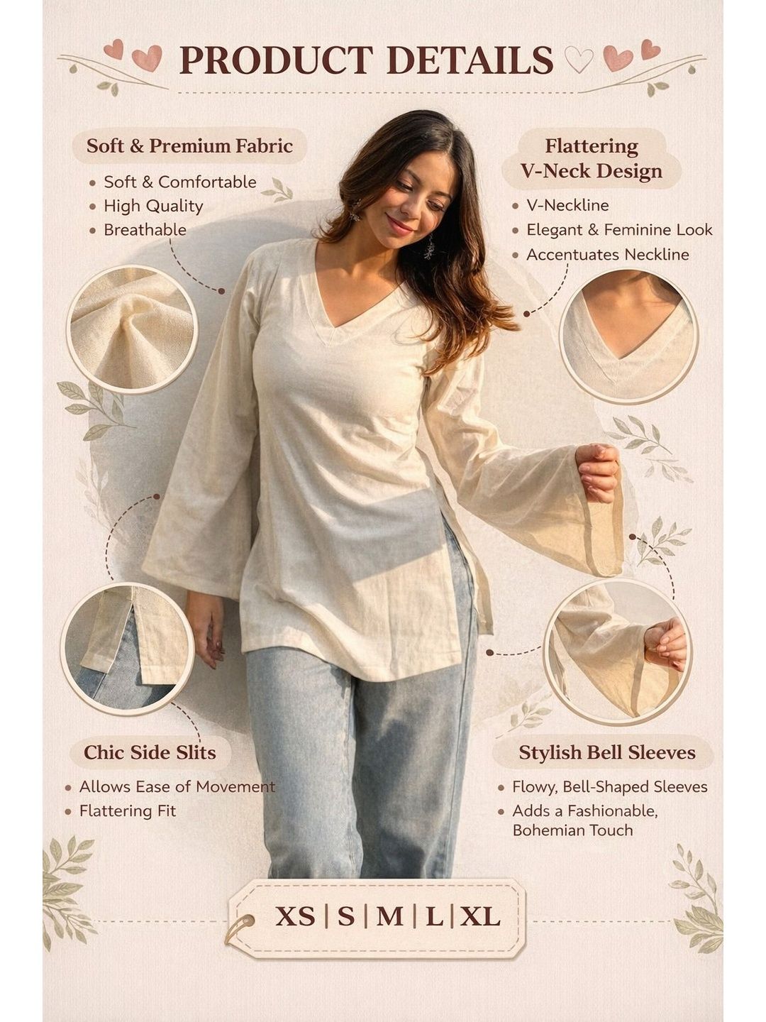 SAANVRA V-Neck Kurti
