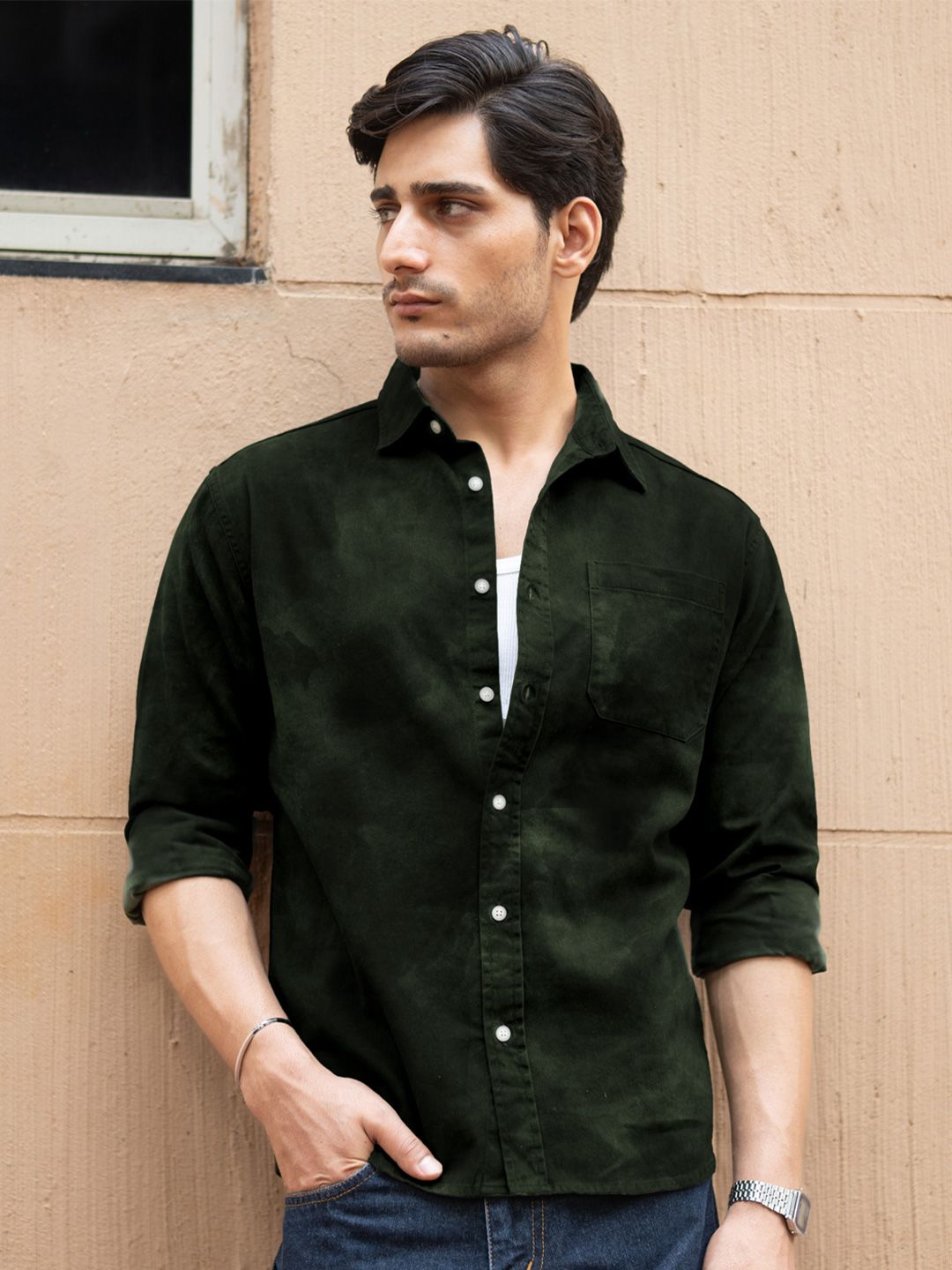 Powerlook Sprayed Cotton Long Sleeves Shirt