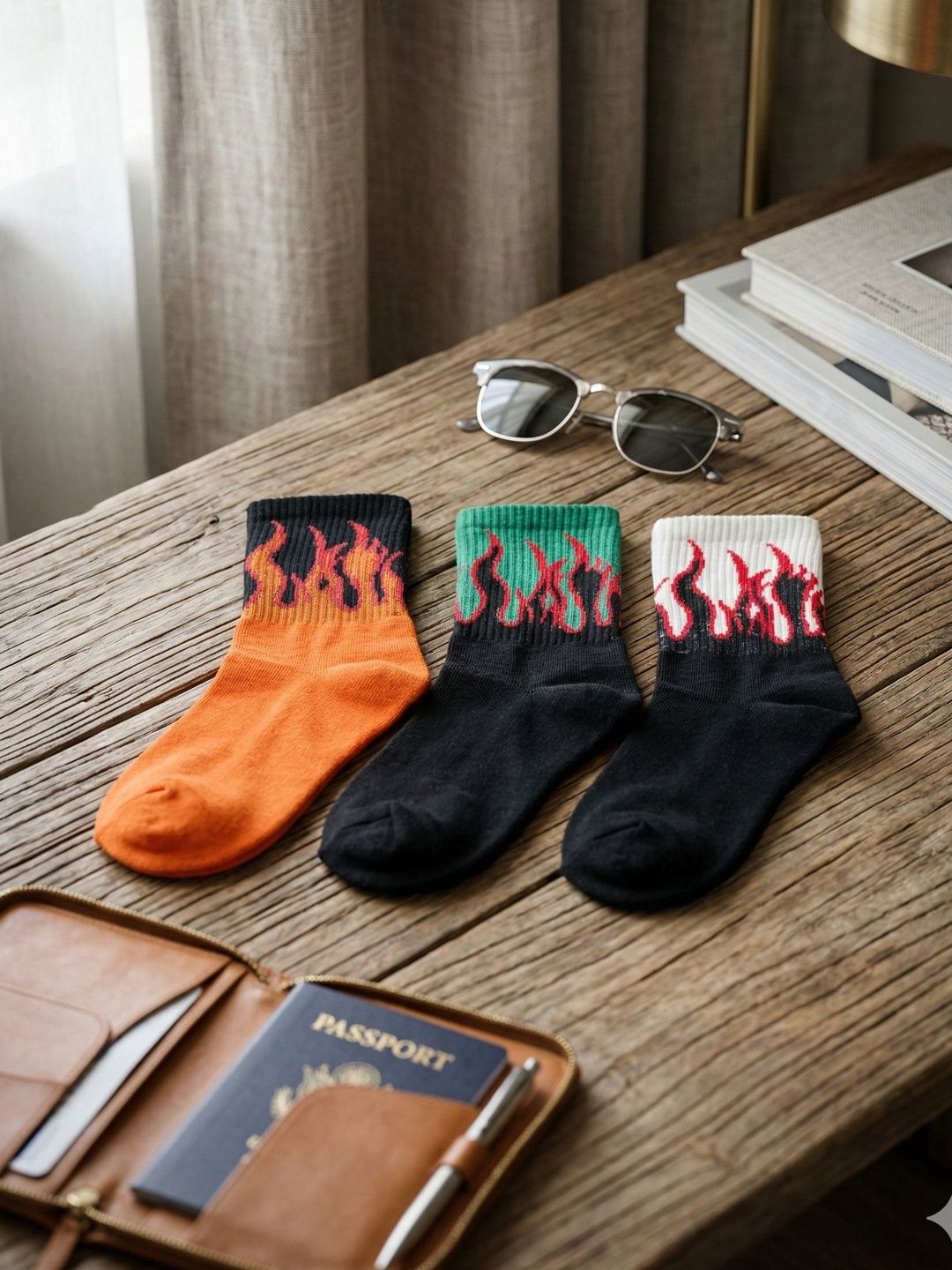 Moda Rapido Men Pack of 3 Cotton Blend Patterned Above Ankle Socks