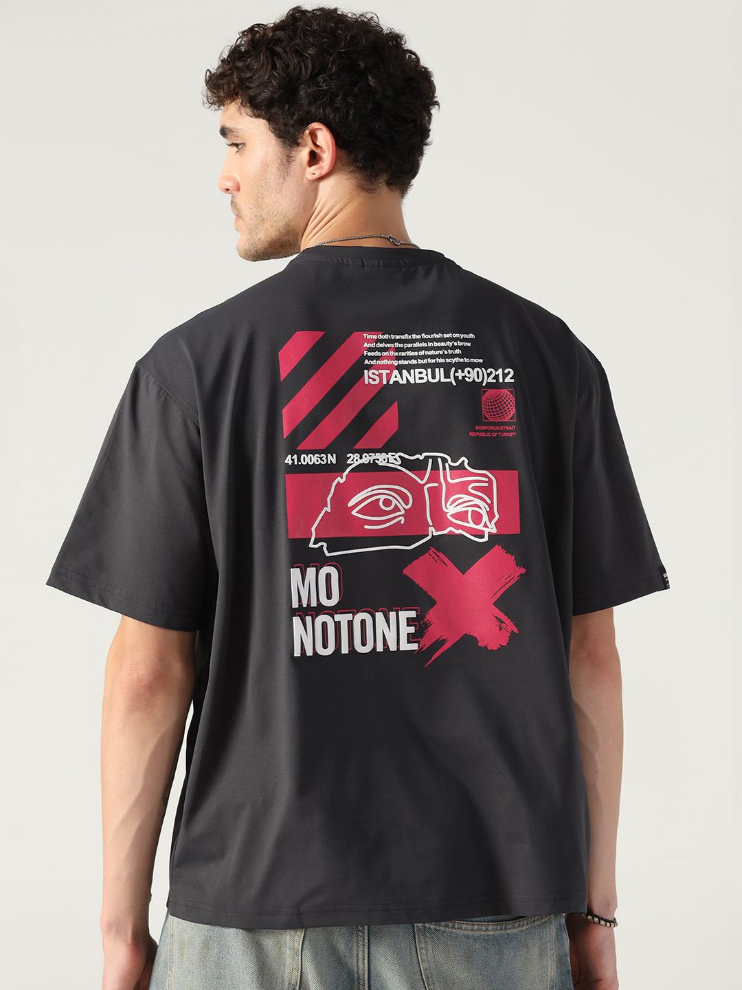 Monotone Men Printed Boxy T-shirt