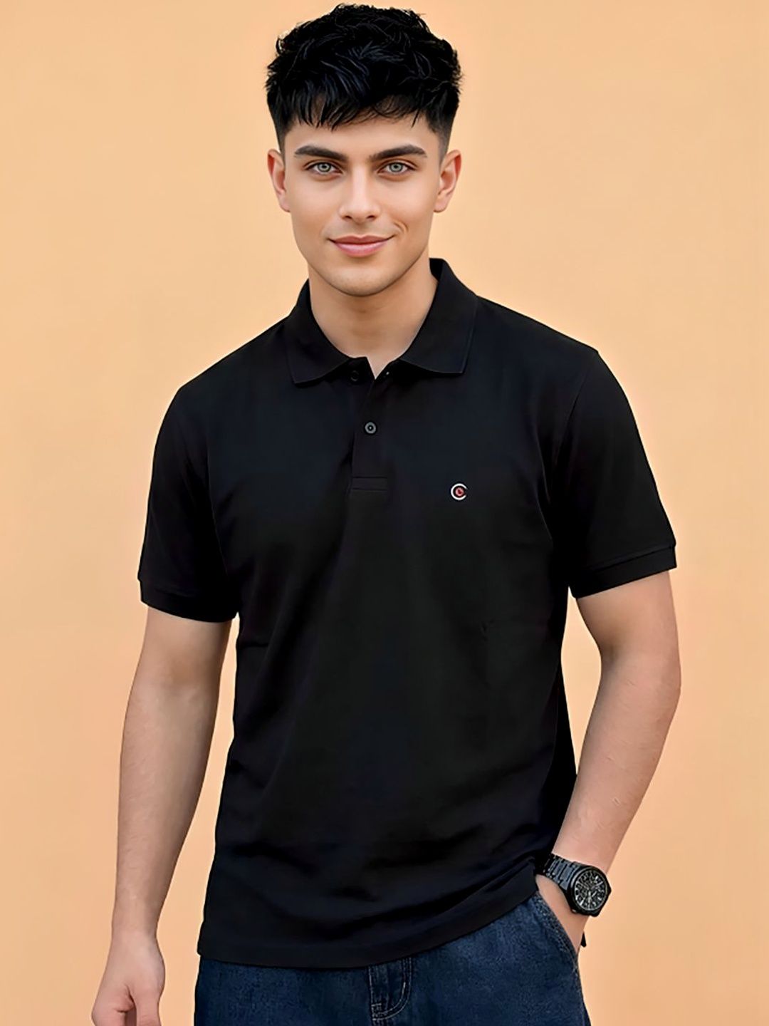 CLOUD COTTON Men Polo Collar T-shirt
