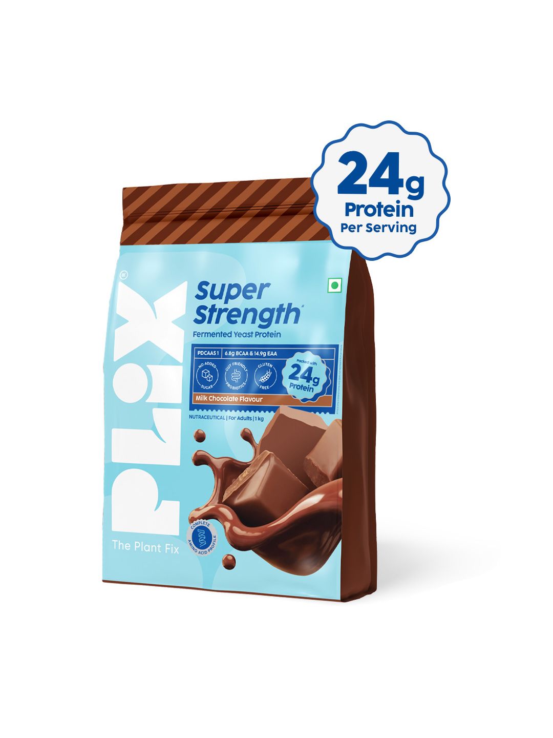 PLIX THE PLANT FIX PLIX THE PLANT FIX Super Strength Fermented Yeast Protein - 1 Kg- Milk Chocolate