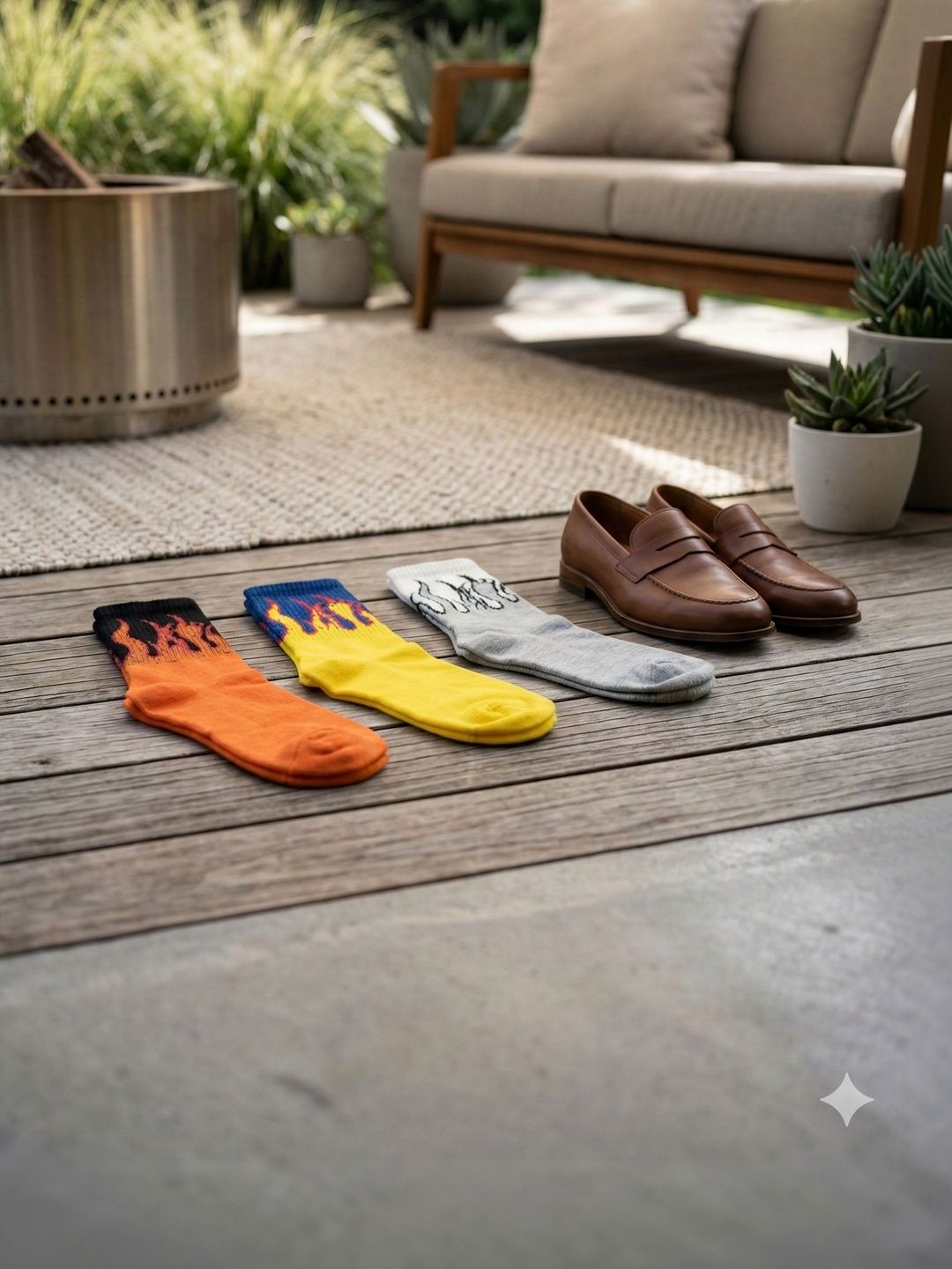 Moda Rapido Men Pack of 3 Cotton Blend Patterned Above Ankle Socks