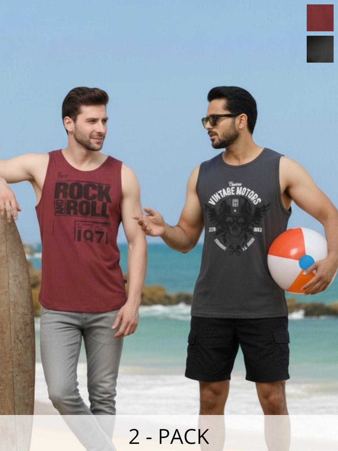 Metronaut Pack Of 2 Typography Printed Round Neck T-shirt
