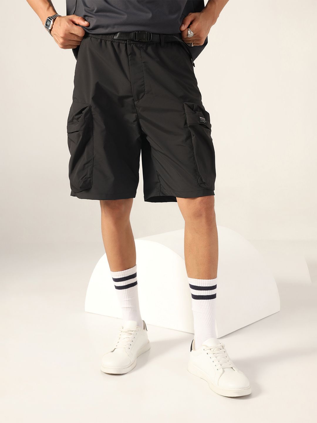 Monotone Men Cargo Shorts deal from myntra