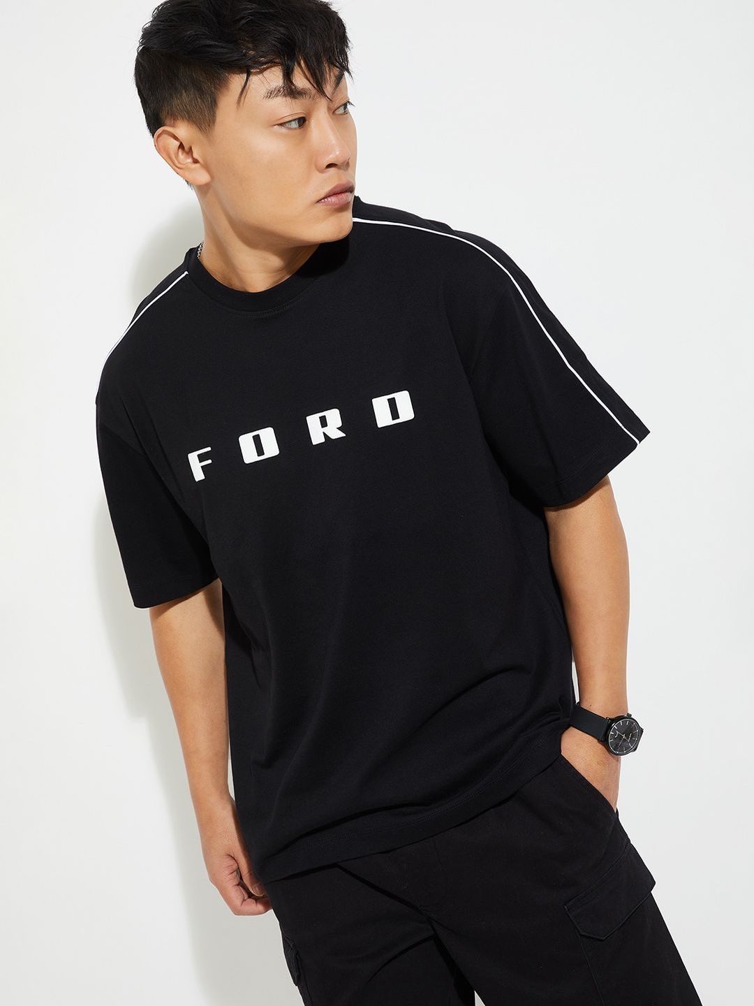 max Brand Logo Printed Pure Cotton Tshirt