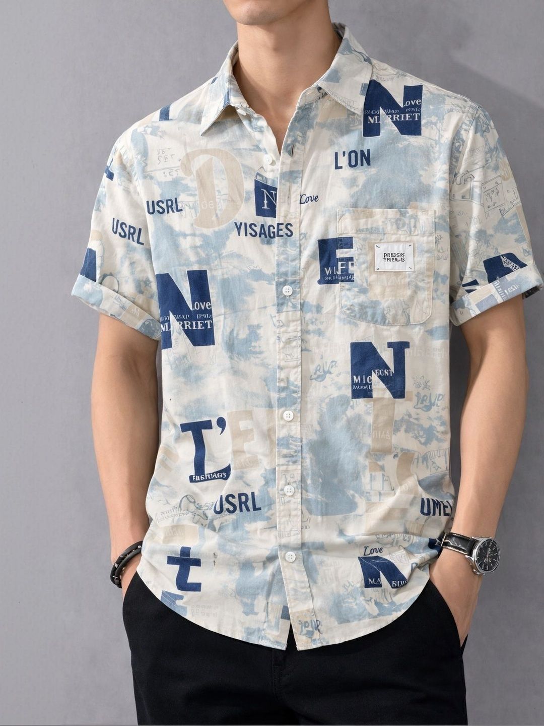 POSHPENO POSHPENO Men Printed Casual Shirt