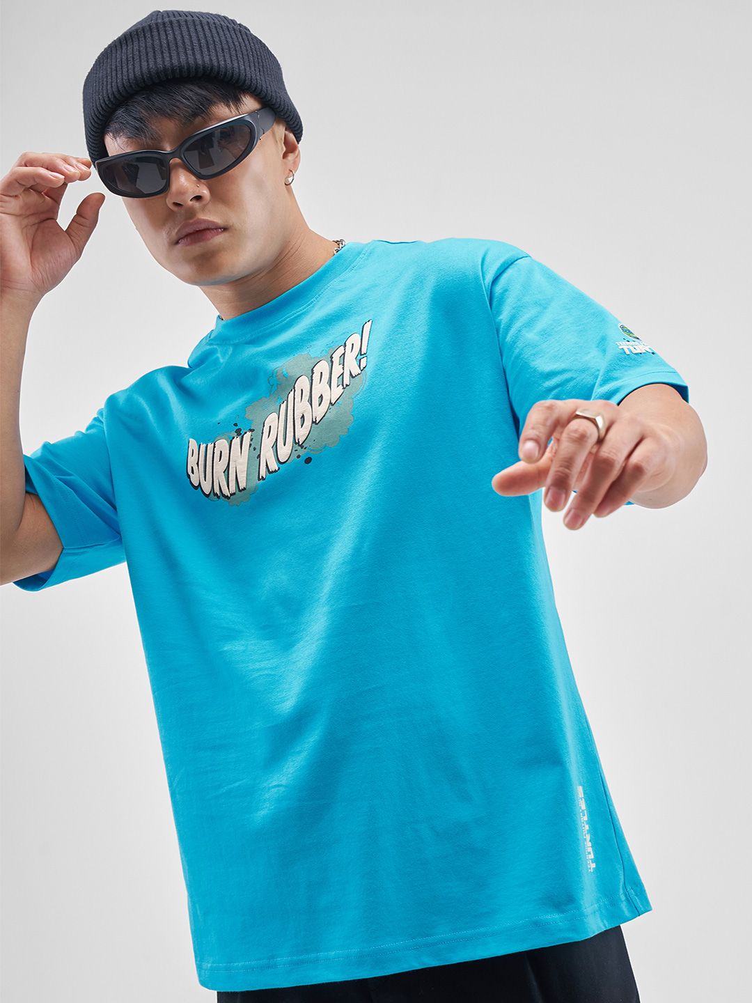 HIGHLANDER Men Graphic Printed Round Neck Cotton Relaxed Fit T-shirt