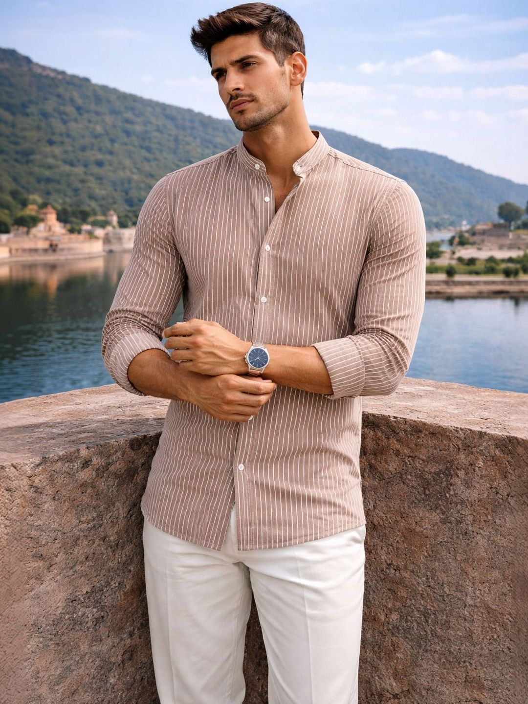 HERE&NOW Men Comfort Striped Casual Shirt
