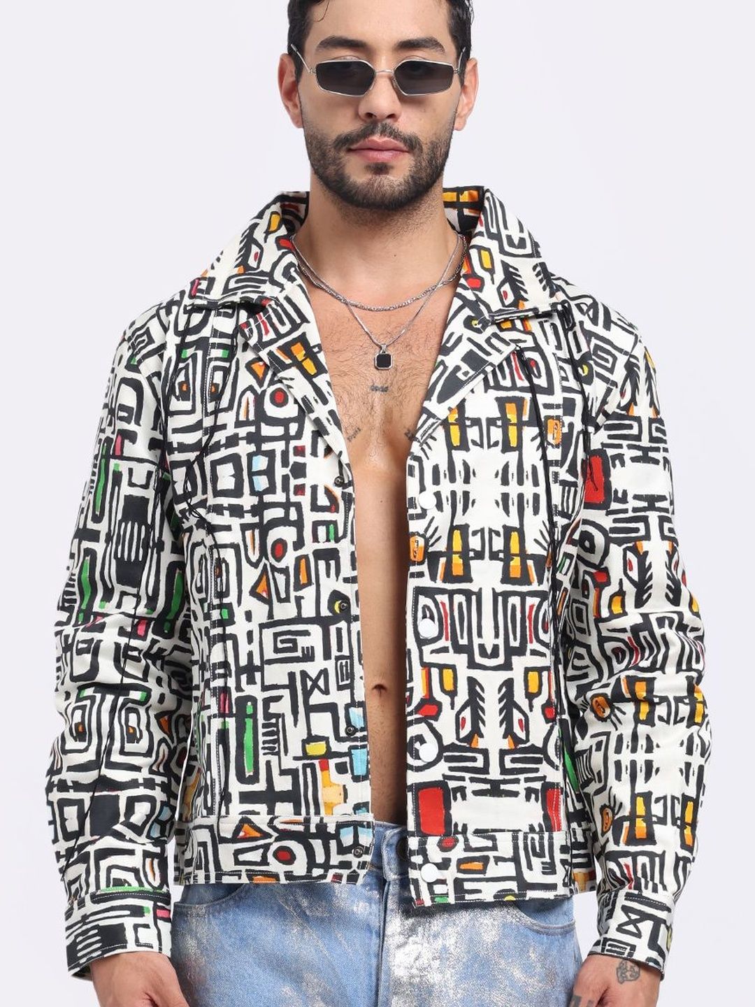 AURGE Men Crop Woven Jacket