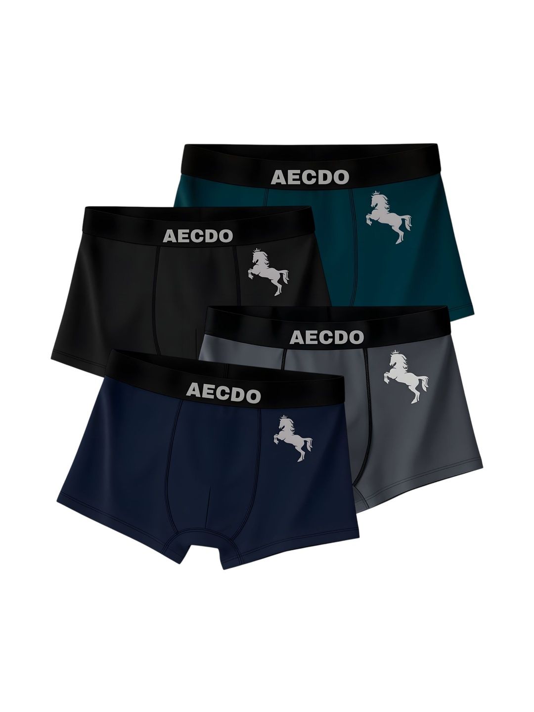 AECDO Pack of 4 Solid Trunks