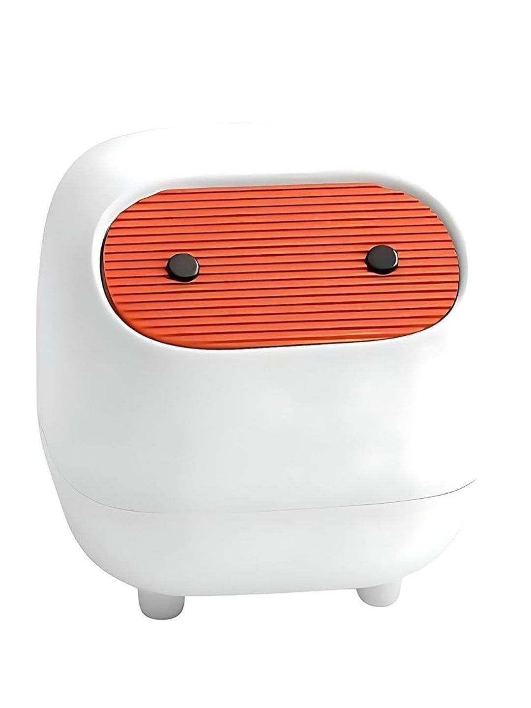 HOUSE OF QUIRK White & Orange Textured Durable Dustbins