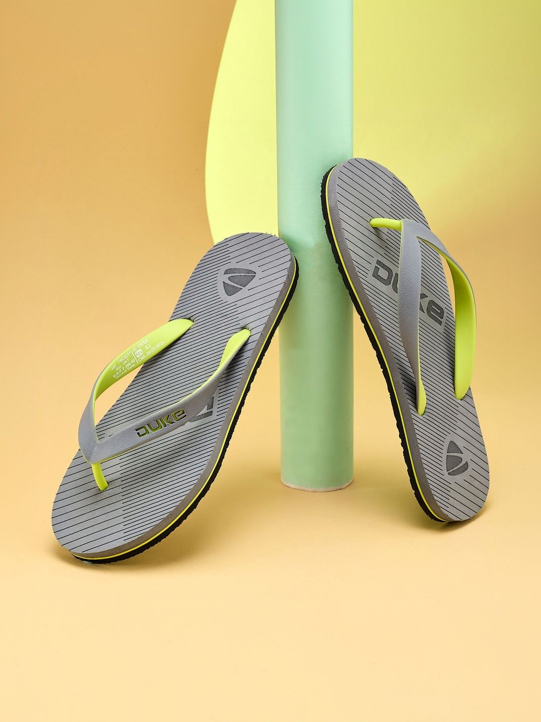 Duke Men Striped Thong Flip-Flops