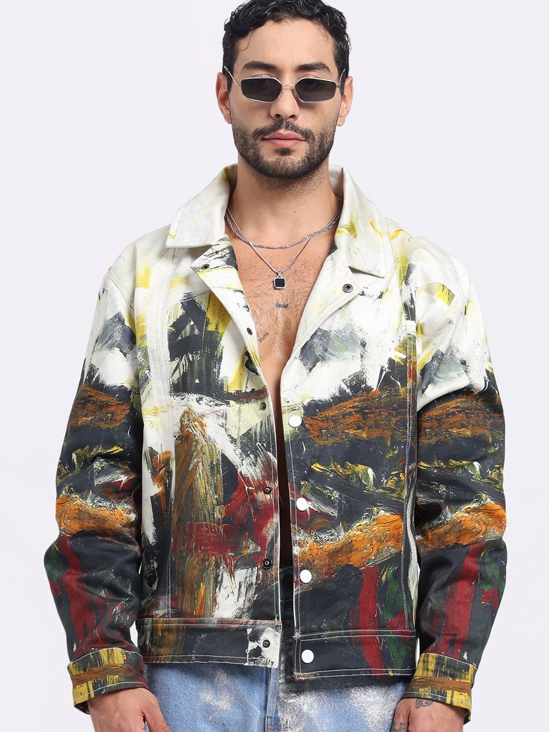 AURGE Men Crop Woven Jacket