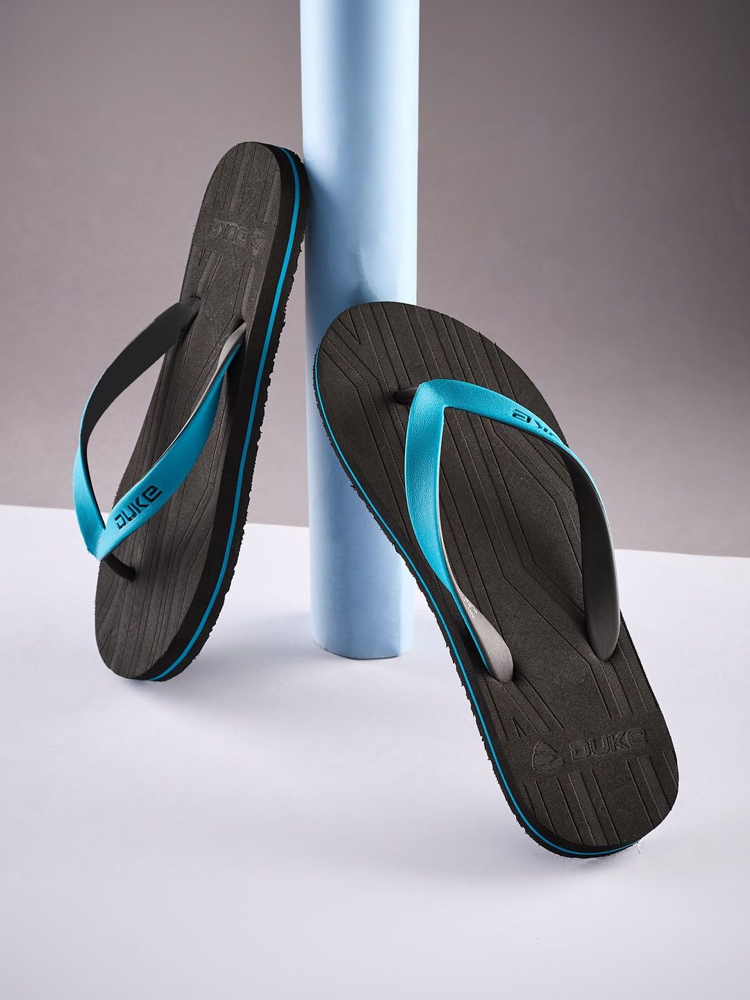 Duke Men Striped Thong Flip-Flops