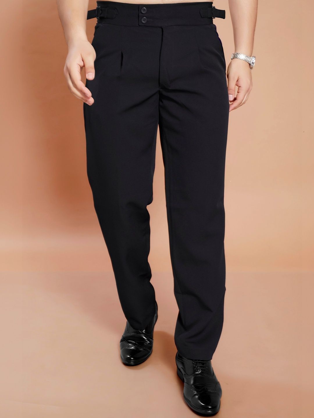R.Code by The Roadster Life Co. Men Pleated Trousers