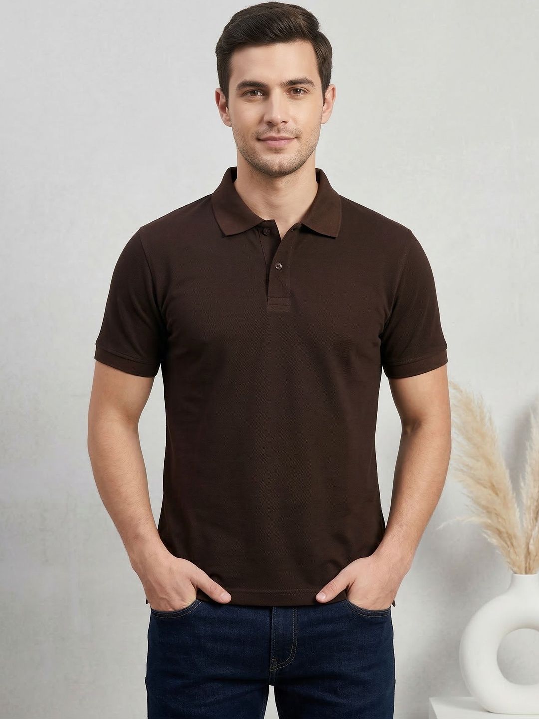 Mast & Harbour Men Polo Collar T-shirt