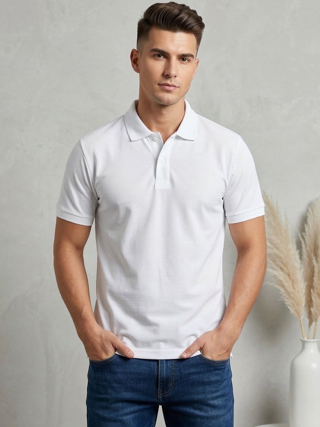 Mast & Harbour Men Polo Collar T-shirt