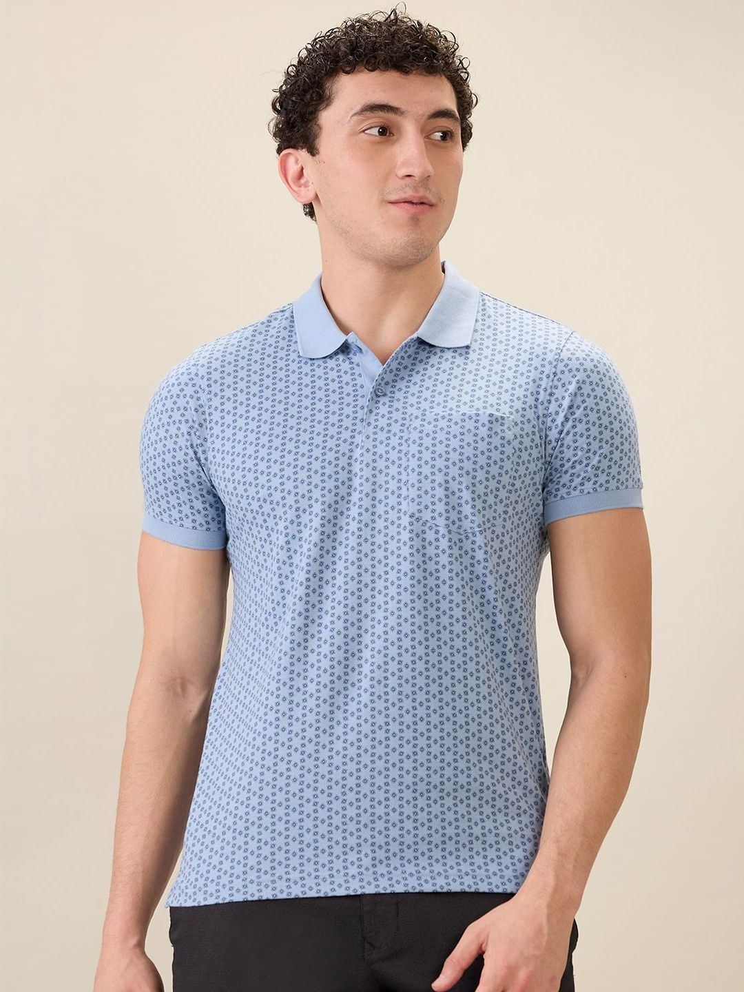 Parx Men Printed Polo Collar T-shirt