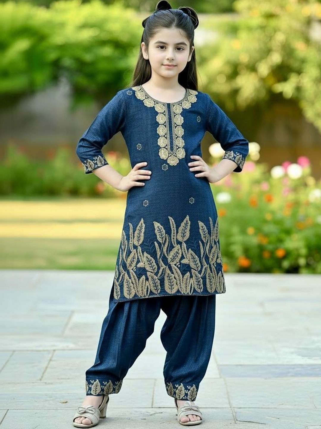 navy blue dress for baby girl myntra a line dress