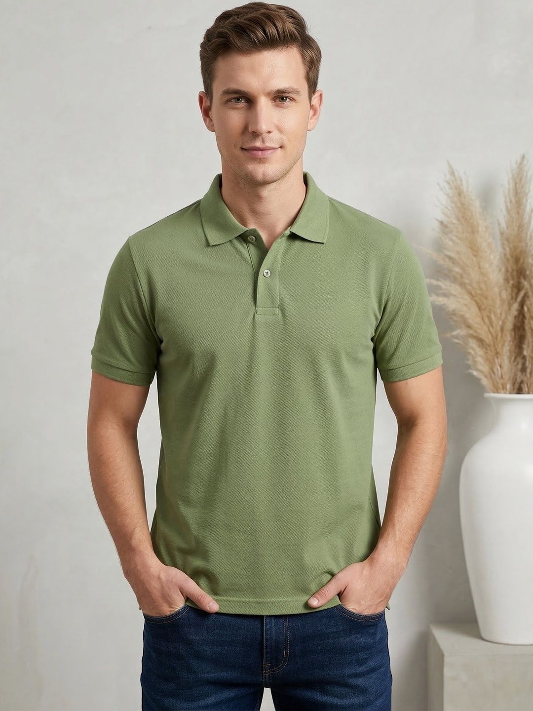 Mast & Harbour Men Polo Collar T-shirt