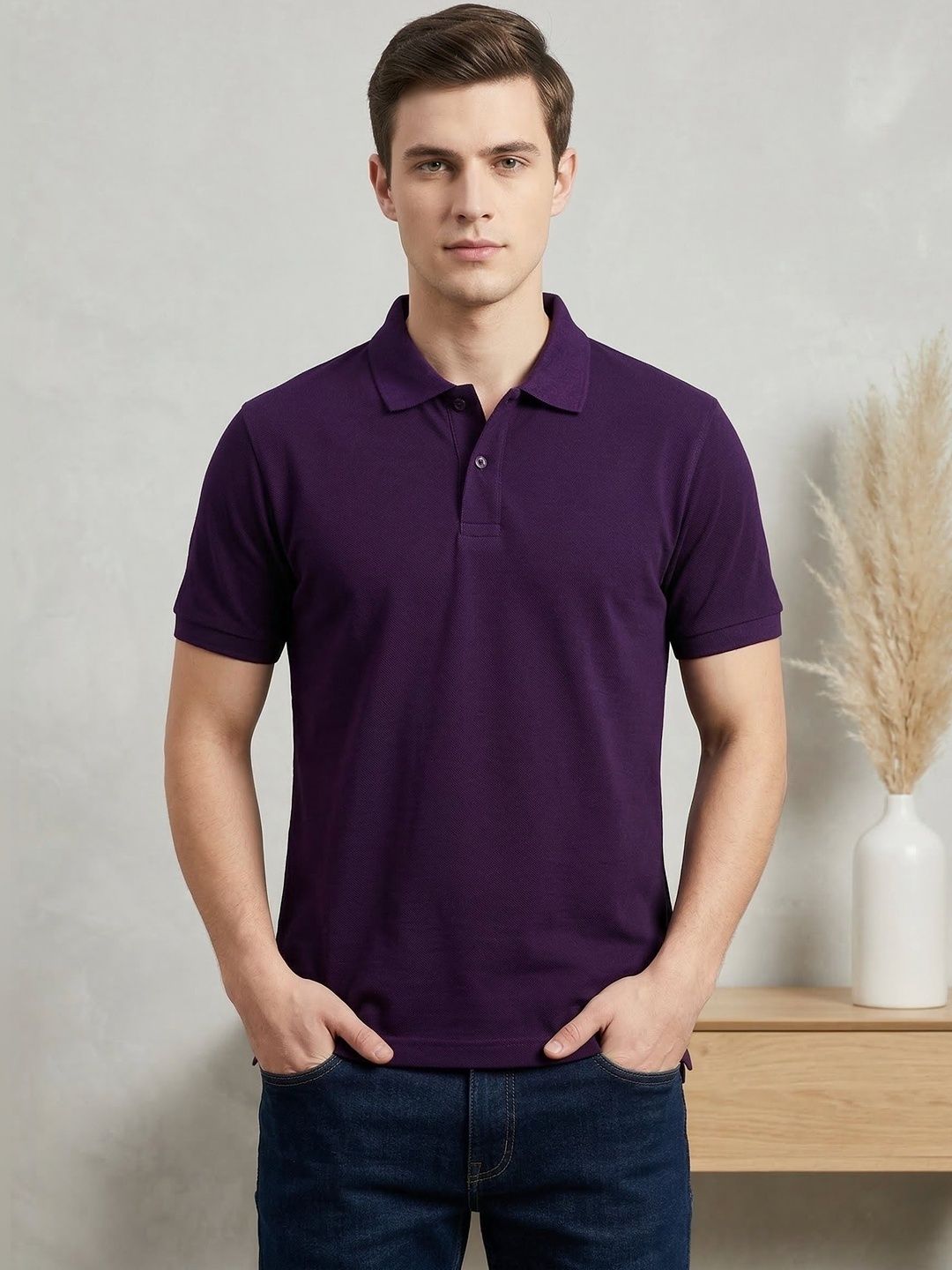 Mast & Harbour Men Polo Collar T-shirt