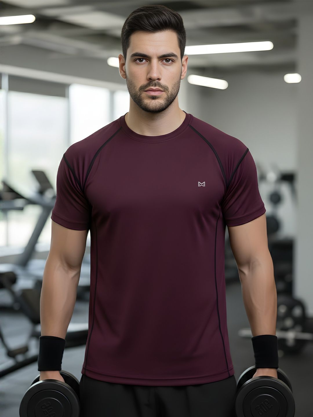 White Moon Solid Round Neck T-shirt