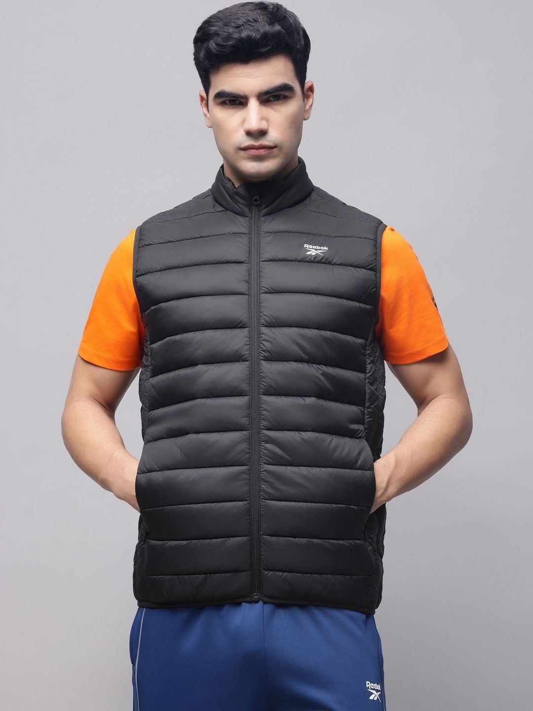 Reebok Cotton Mock Collar Puffer Jacket