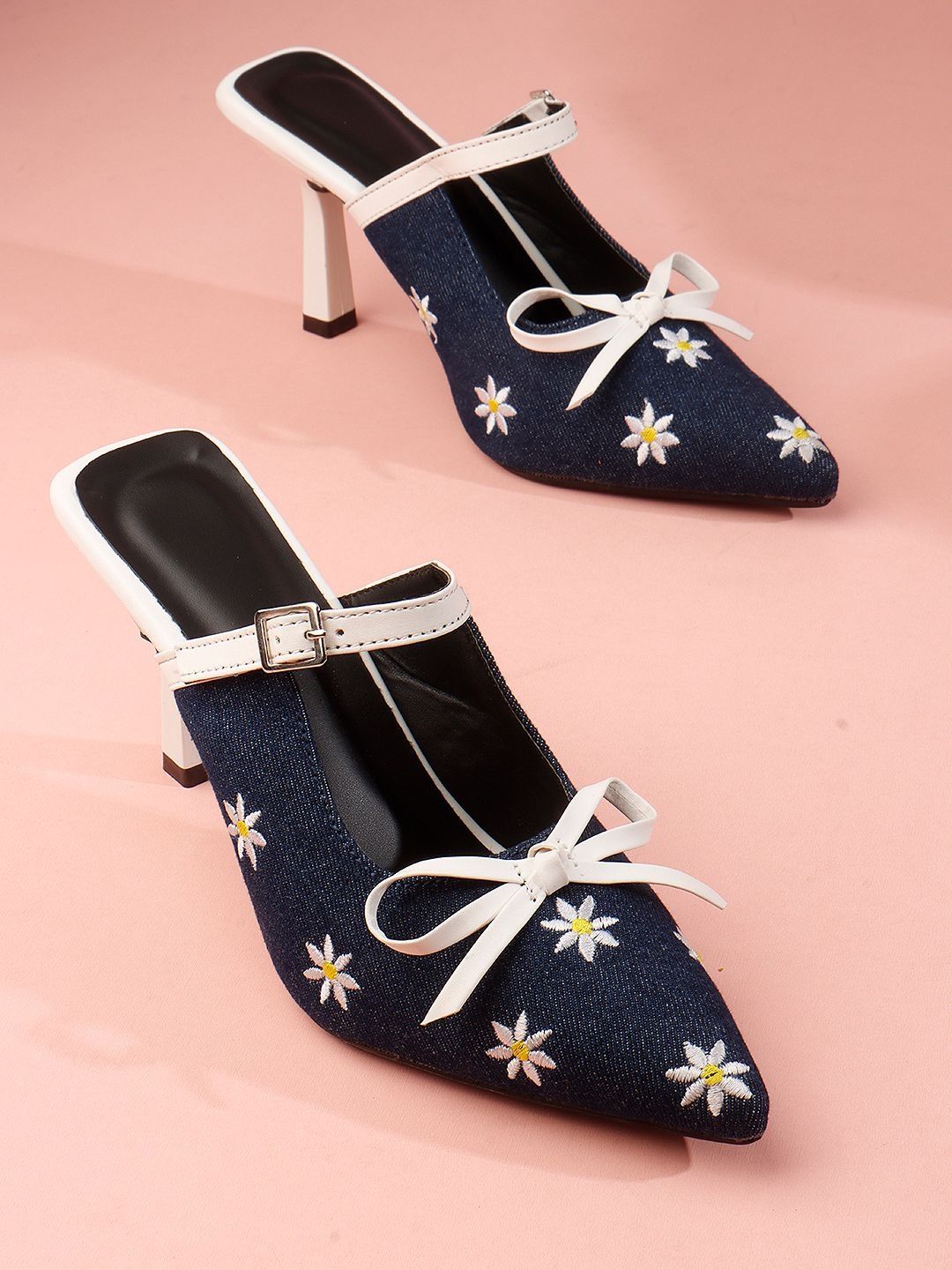 Try Me Try Me Stiletto Mules with Bows