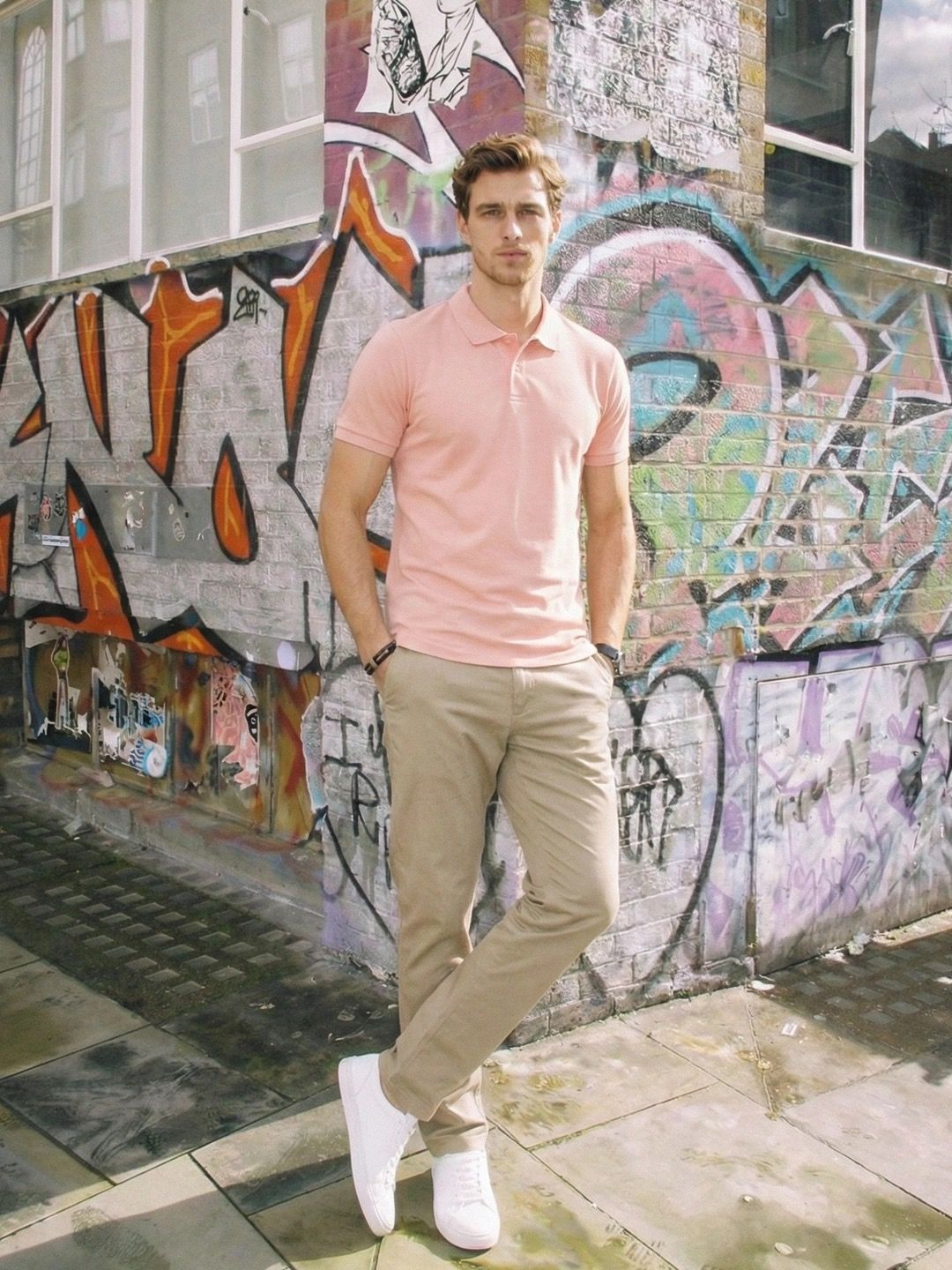 The Roadster Lifestyle Co Men Dusty Pink  Cotton Polo Collar T-shirt