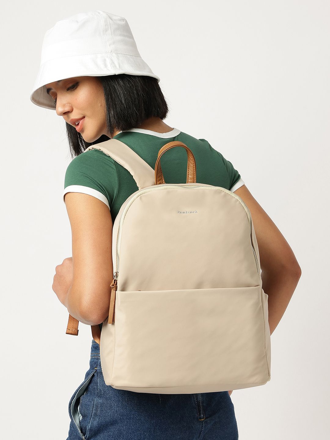 Fastrack Women Off-White Packster Backpack with 14" Laptop Sleeve