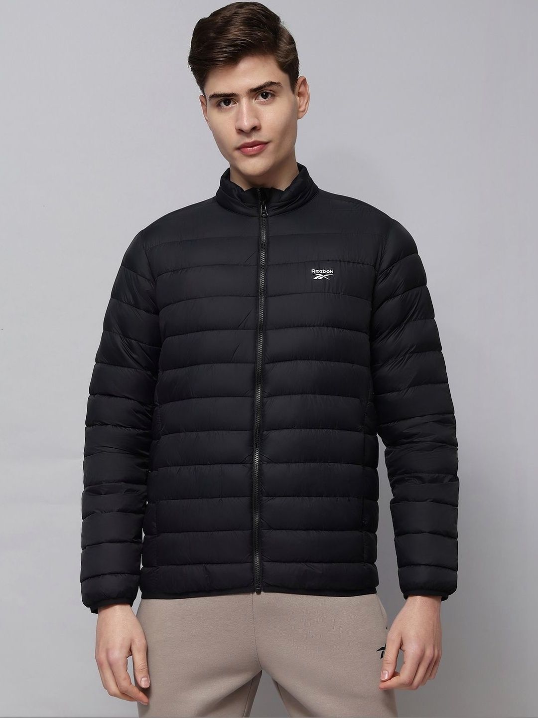 Reebok Cotton Mock Collar Puffer Jacket